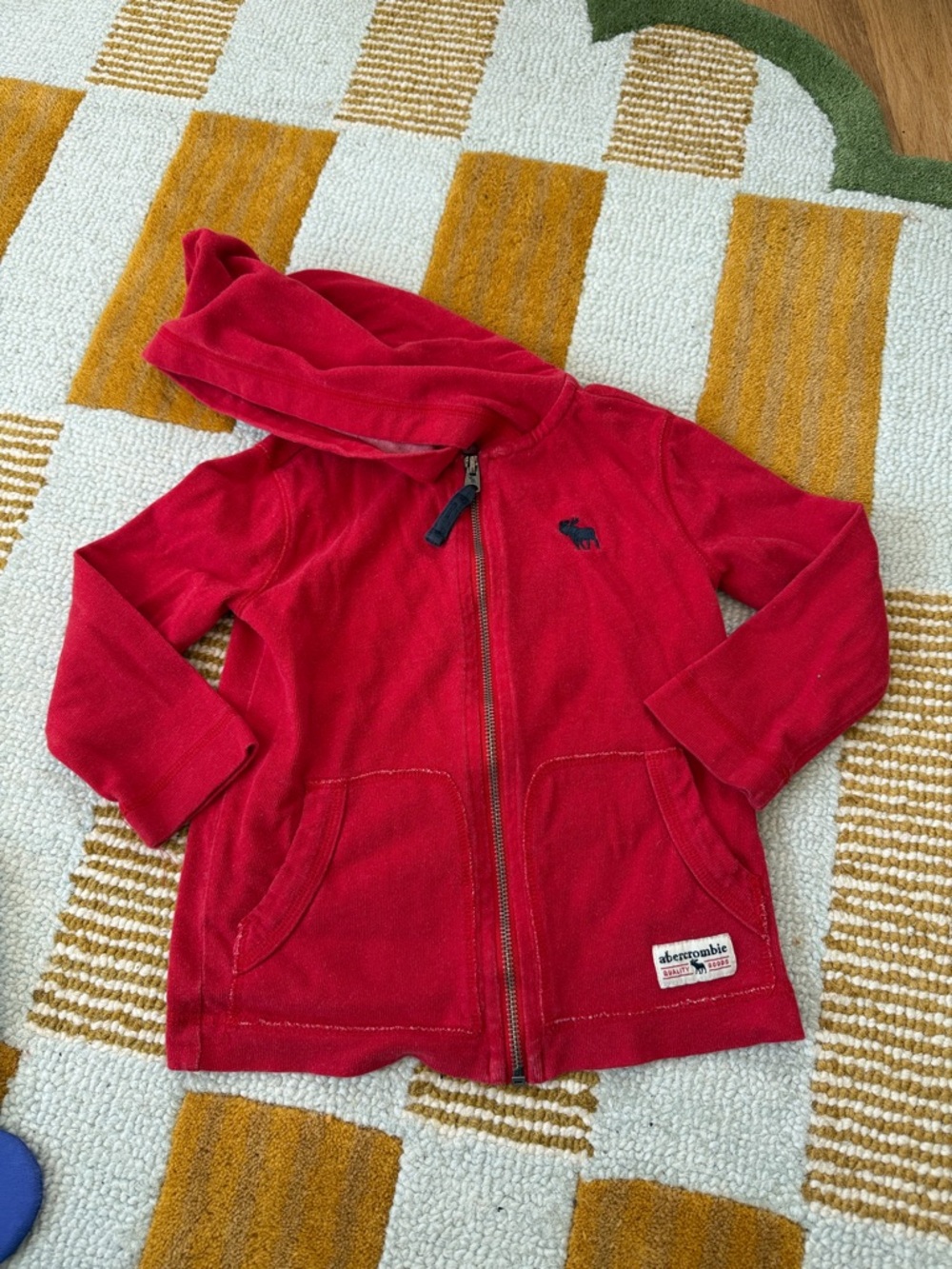 Abercrombie kids red zippered hoodie size 3-4